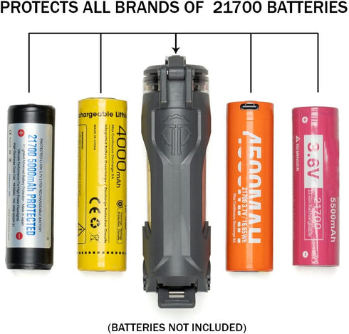 Thyrm CellVault-21 Waterproof Rechargeable Battery Storage Case for 21700 Batteries for Premium Tactical Flashlights,