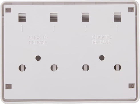 4 Port Keystone Jack Surface Mount Box, White, for Networking & Home Theatre