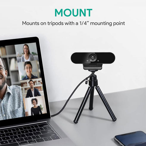 WEUNKNOWN 1080p Webcam with Dual Stereo Microphones & Privacy Cover, Full HD USB Desktop Web Computer Camera with Auto
