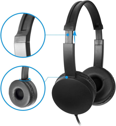 School Headphones for Classroom Students - (KHPC-12B) 12 Packs Black Color Kids' Headphones for School