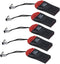 VizGiz 5 Pack Micro SD Card Reader with Tether Pocket SDXC TF Card