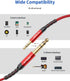 JSAUX 4FT Stereo Audio Cable, 6.35mm Male to 3.5mm Male TRS, Bidirectional for Guitar, iPod, Laptop, Speaker, Red