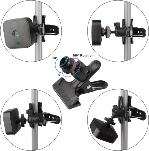 iTODOS 2 Pack Clip Clamp Mount for Blink Outdoor 4 (4th Gen)/(3rd Gen)/Blink XT/XT2/Blink Mini, Metal Clip Clamp