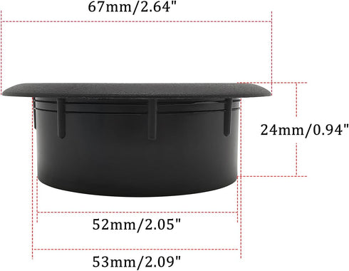 Speaker Cabinet Port Tubes for PA/DJ Speaker Cabinets Subwoofer Bass Reflex Tube Bass Box Vent, 2" Diameter, 1" Length - 2Pack