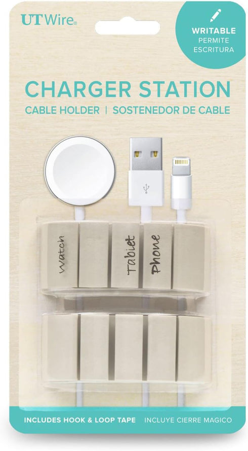 UTW-CS06-VY Mountable Charger Station Cable Holder, Set of 2 with 4 Slots