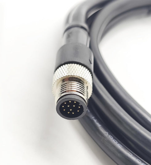 M12 12 Pin Male Connector Cable, A Code Straight Molding Cable Male Aviation Sensor Electrical PVC Cable Industrial Molded Cable AWG26(2Meter) by FOWIUNYE