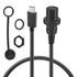 USB Type C 3.1 Male to Female Flush Mount Cable Waterproof Kit Accessories Car Dash Panel Mount Adapter Converter Extension Extender for Car Boat Motorcycle Motorbike 1 Feet 30 cm