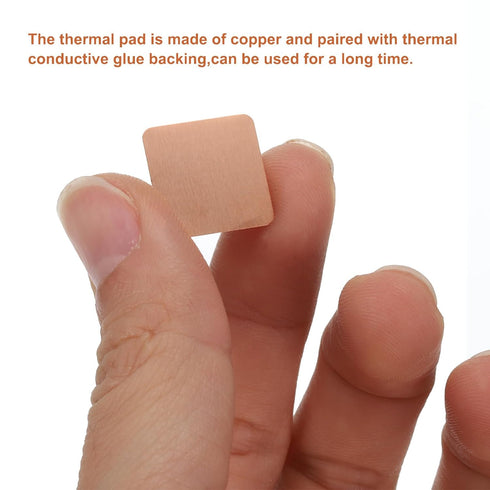 MECCANIXITY 15mm x 15mm x 1.8mm Copper Pad Shim, Thermal Conductive Heat Sink for Electronic Chip Cooling, Pack of 12