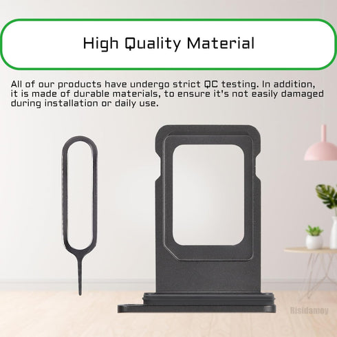 Black SIM Card Slot Replacement for iPhone 11, Single SIM Version Card Tray Holder Adapter with Waterproof Rubber Ring