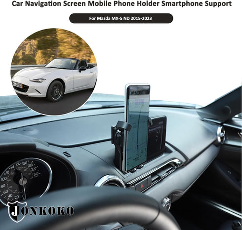 Car Navigation Screen Mobile Phone Holder for Mazda MX-5 ND 2015-2023, Handsfree Car Phone Stand