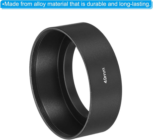 PATIKIL 49mm Lens Hood, Standard Focus Frosted Surface Anti-reflective Inside Hood with Cleaning Cloth for Nikon,
