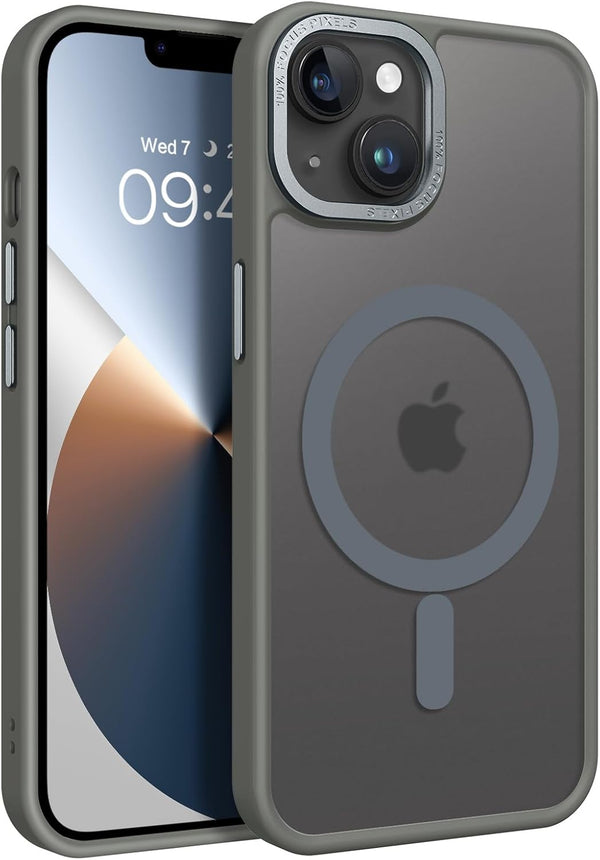 BENTOBEN Magnetic Case for iPhone 13 & 14, Compatible with Magsafe, Slim Shockproof Protective Cover, Gray