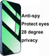 iPhone 14/13/13 Pro Anti-Spy Screen Protector - 3 Pack Anti-Blue Privacy Tempered Glass, 9H Hardness, 6.1" (Green)