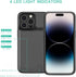 JCK Battery Case for iPhone 14 Plus/Pro Max/13 Pro Max/12 Pro Max, 7000mAh Portable Charging Case, Black