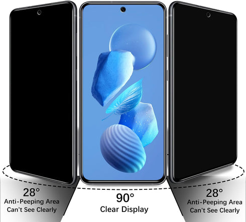 HPTech Privacy Screen Protector (2 Pack) for Samsung Galaxy S21 FE 5G - Anti-Spy, Tempered Glass, Scratch-Resistant,