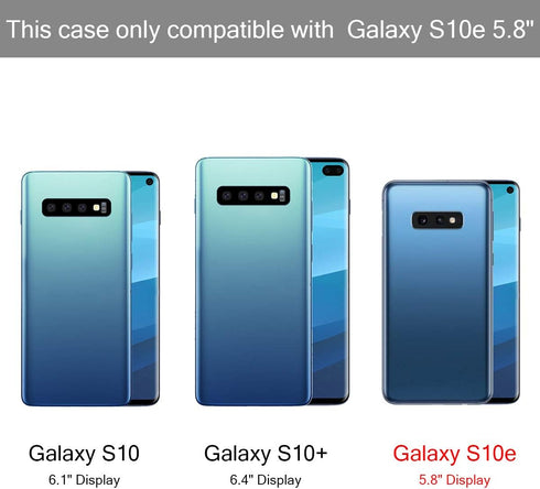 Vofolen Wallet Case for Samsung Galaxy S10e, Card Holder Slot, Scratch Resistant Dual Layer Protective Bumper Cover