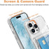 Wallet Case for iPhone 15 Pro, Shockproof Hybrid with 3-4 Credit Card Holder Slots, Heavy Duty Clear Cover Compatible
