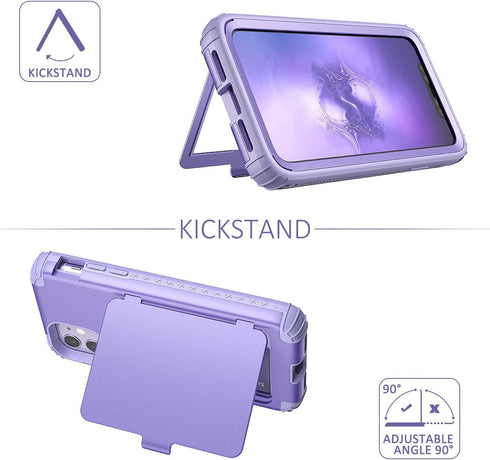 WeLoveCase iPhone 11 Wallet Case, Light Purple Defender Credit Card Holder with Hidden Mirror & Heavy Duty Protection
