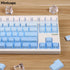 mintcaps PBT Doubleshot Gradient Blue Keycaps, 133 Keys Side Printed Custom Backlit Keycap Set for Mechanical Keyboards