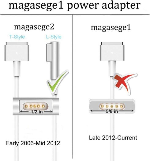 Universal Adapter, Replacement for Mac Pro 13 Inch Display AC 60W Magnetic Shape Connector Power Adapter (Before Mid