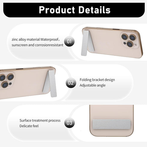 Ptwola 2 Pack Ultra-Thin Cell Phone Holder Adjustable Horizontal Phone Stand Invisible Foldable Desk Holder Mini Cell