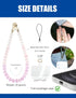 CH.yishi Handmade Natural Gemstone Crystal Beaded Charm Cell Phone Camera Lanyard, Hands-Free Wrist Strap, Phone Chain