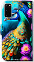 Bcov Galaxy S20 Case, Colorful Peacock Mandala Flowers Leather Flip Wallet Cover with Card Slot & Kickstand