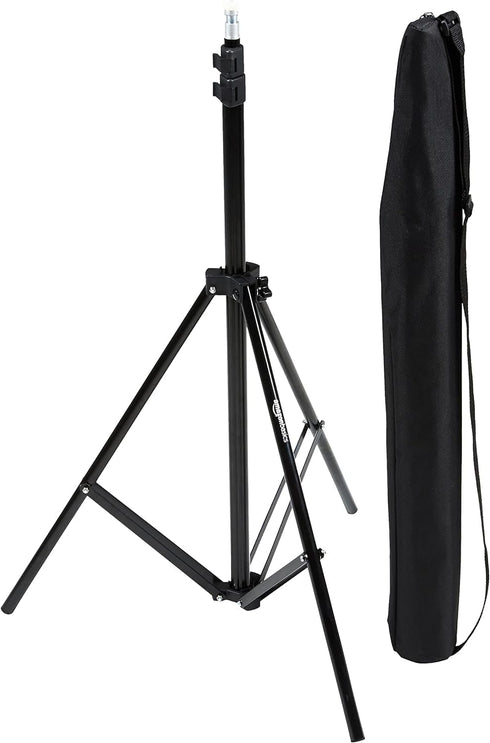 Amazon Basics Portable Aluminum Photography Light Stand Tripod with Case, 2.8-6.7 feet, Black