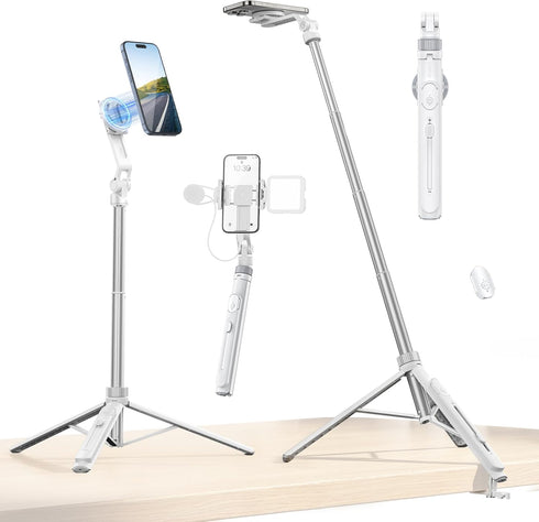 ULANZI TT88 Magnetic Tripod for iPhone 17, 57" Extendable Selfie Stick w Remote,