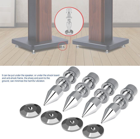 4 Pcs Speaker Spike Isolation Spikes, HiFi Speaker Shockproof Cone Base Pads for Speaker Frame