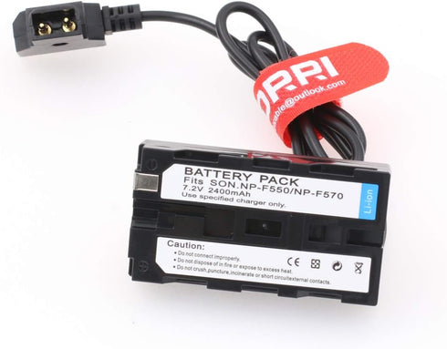 DRRI NP-F Dummy Battery DC Coupler Dtap Adapter Cable for Sony NP-F550, F750, F770, F960, F970, F990