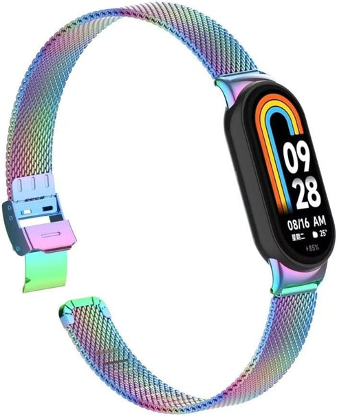 Compatible for Xiaomi Mi Band 8 Band,Mi Band 8 Stainless Steel Metal Replacement Strap Bracelet Wristband Accessories for Xiaomi Mi Band 8