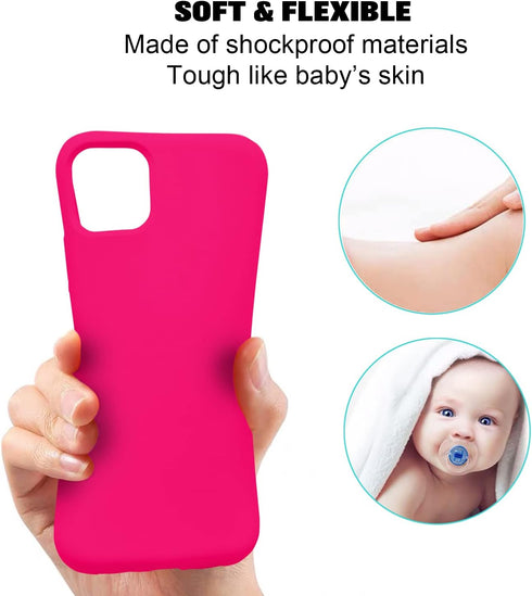 ZUSLAB Case for Apple iPhone 11 Pro Max, Silicone Gel Rubber Bumper Cover, Slim Thin Hard Shell Shockproof - Neon Pink