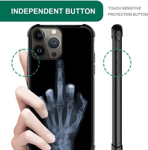 ZHEGAILIAN Skull Hand X-ray Case for iPhone 15 Pro Max, 6.7", Soft TPU Bumper, UNBreak Reinforced Corners, Men/Boys.