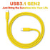 USB C to USB C 3.1 Gen 2 Cable, 100W PD, 10Gbps Data Transfer, 5A Fast Charging, Yellow, 3.3Ft
