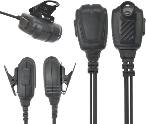 Radio Surveillance Earpiece Headset with Ptt Mic for Cobra Microtalk Walkie Talkies, 1 Pin Covert Ear Piece