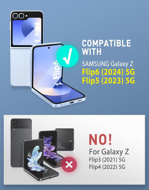 i-Blason Cosmo Case for Samsung Galaxy Z Flip 6 - Built-in Front Screen Protector, Hinge Protection, Slim Clear