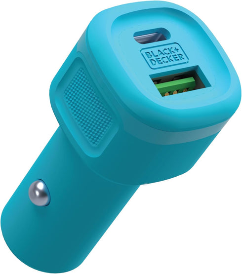 BLACK+DECKER USB C Car Charger, Compact 38W 2-Port Type C Charger with Power Delivery, Compatible with iPhone 15 Series