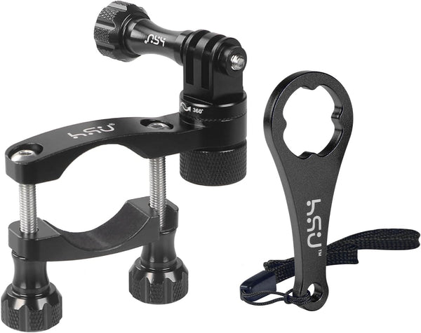 HSU Bike Handlebar Mount for Action Cameras - 360 Rotation Seat Post Compatible with GoPro Hero 13/12/11/10/9/8/7/6,
