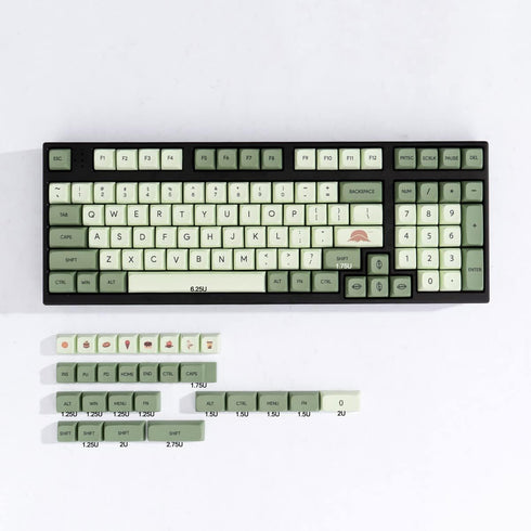 mintcaps Matcha Green PBT Keycaps Set 124 Keys Custom Cute XDA Profile Dye-Sublimation for 60% 65% 70% 75% 100%