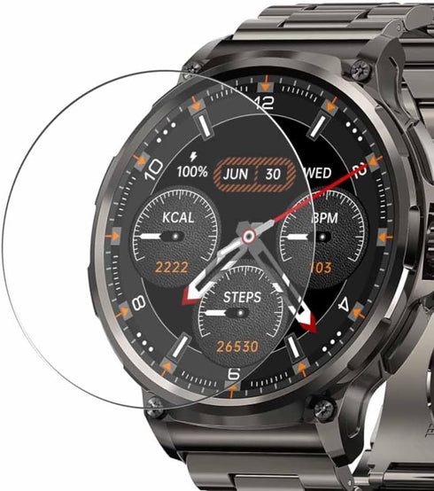 Puccy Tempered Glass Screen Protector 3 Pack, Compatible with AMAZTIM Power 1.85" Smart Watch Protectors Guard