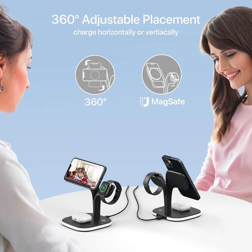 EXW Wireless Charging Station for Magsafe - Charger for Multiple Devices, Compatible with iPhone 16/15/14/13/12 Series