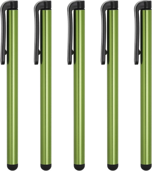 MECCANIXITY 5pcs Universal Capacitive Stylus Pens for Touch Screens, Light Green, High Sensitivity