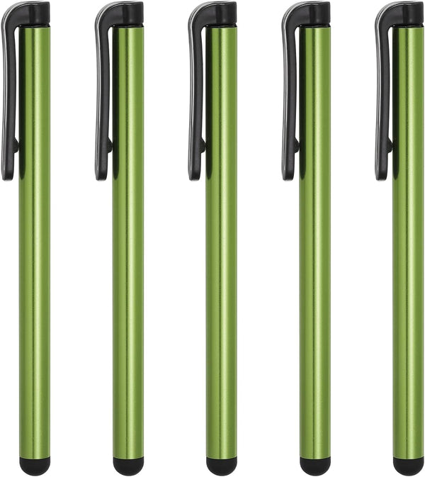 MECCANIXITY 5pcs Universal Capacitive Stylus Pens for Touch Screens, Light Green, High Sensitivity