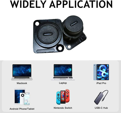PENGLIN 5PCS USB 3.1 Type C Panel Mount Coupler, USB C Pass Through Connector, Female to Female Bulkhead Extension