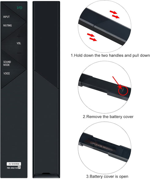 RM-ANU164 Replacement Remote Control for Sony Soundbar System, fit for 1-492-449-12 HT-ST7 HT-ST3 SA-WST7 SS-ST3