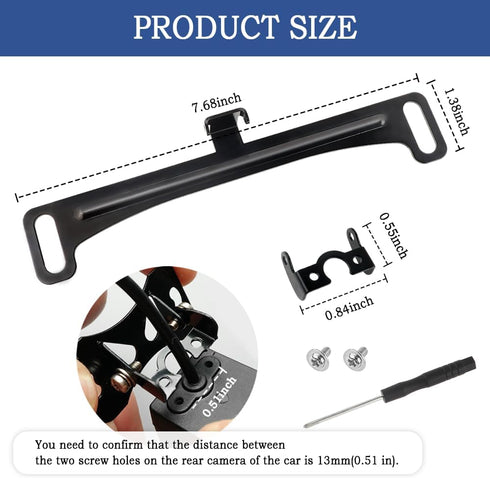 IHOTDER Universal Back Up Camera License Plate Mount,Dash Cam Rearview Camera Mount Kit,Car License Plate Camera