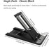 Attkryy Compact Adjustable Foldable Phone Stand for Desk - Black, Mini Mobile Holder for iPhone, Kindle