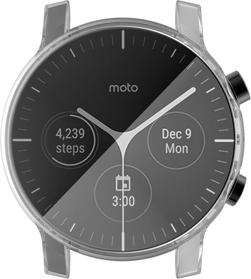FitTurn Compatible with Moto 360 3rd Gen Screen Protector Case Cover, All-Around Metal Color TPU Bumper