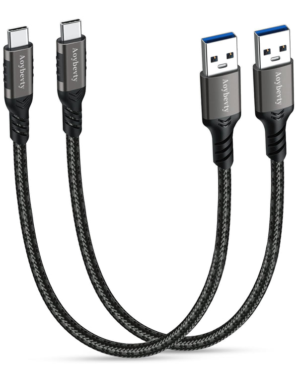 USB A to USB C Cable (2 Pack 1.6FT), USB 3.1/3.2 10Gbps Data Transfer and 60W 3A Fast Charging for Type C Devices